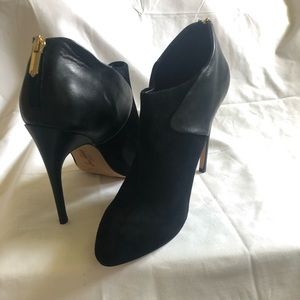 Suede with leather detail booties